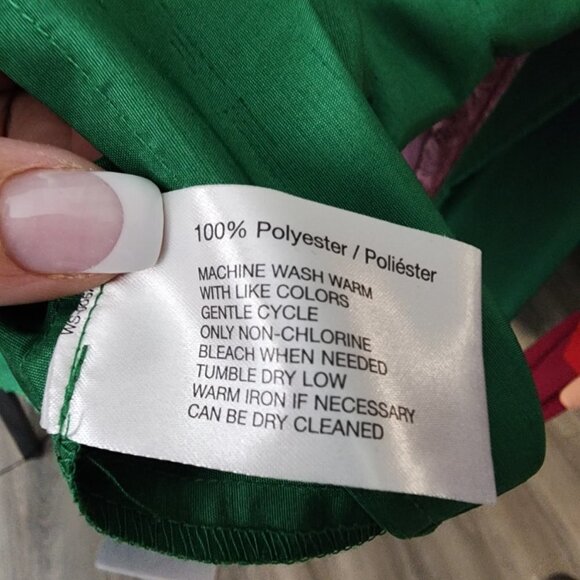 Oscar De La Renta Green Ruffle Button Front Blouse Size 14 - Picture 8 of 9